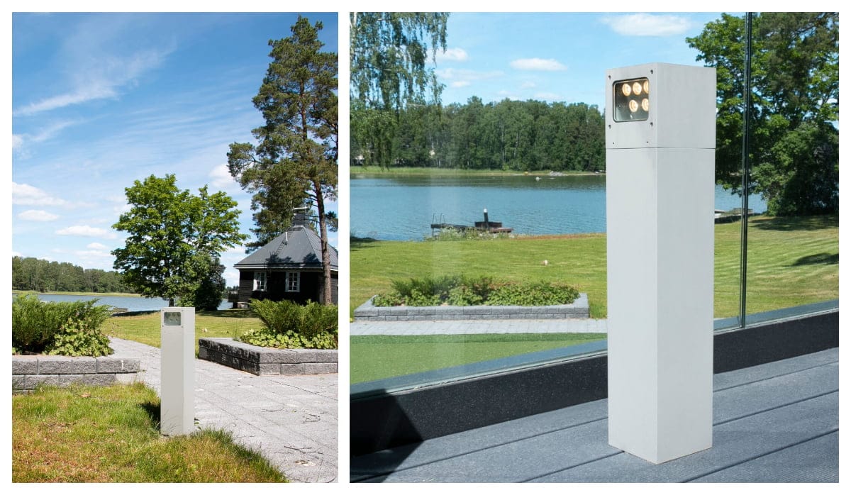 - LedStore Gårdsbelysning med fyrkantig pelararmatur Cubic out