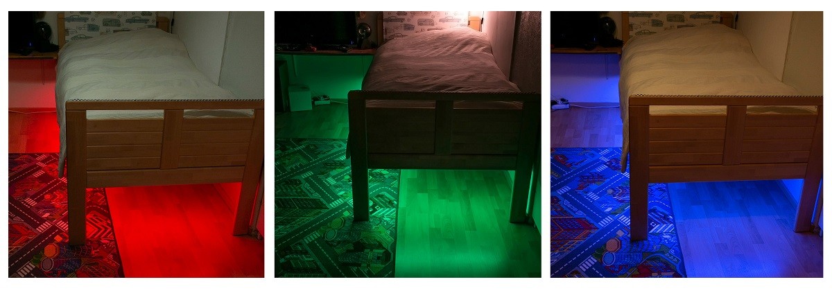 RGB led valonauha makuuhuoneessa - LedStore RGB-ledlampa i sovrum.jpg