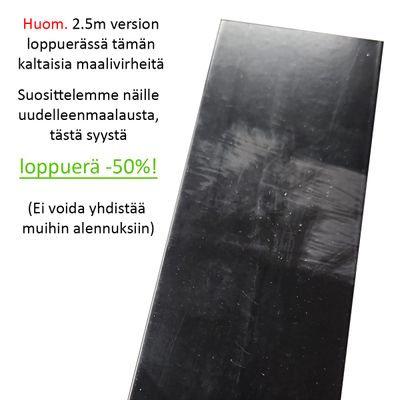 Väggprofil för LED-list, aluminium 2500x17x49mm i två riktningar, svart.