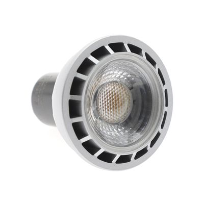 LED-spotlightlampa GU10-sockel, vit, QC PASS-märkning synlig. Idealisk för energieffektiva belysningslösningar i moderna utrymmen.