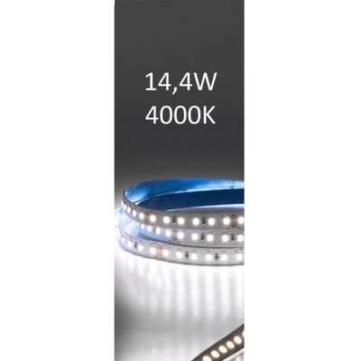 LED-strip som avger neutralvitt ljus 4000K, 14,4W, spole med grå bakgrund för belysningsapplikationer