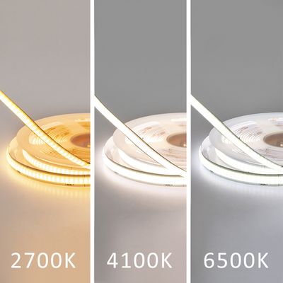 Tre LED-remsor på spolar, med olika färgtemperaturer: varmvit (2700K), neutralvit (4100K), kallvit (6500K) - Led-belysningsalternativ.