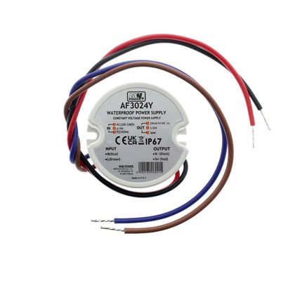 TRANSFORMATORLÅDA för led-ljus, 24V, 30W, IP67, 54mm x 23mm