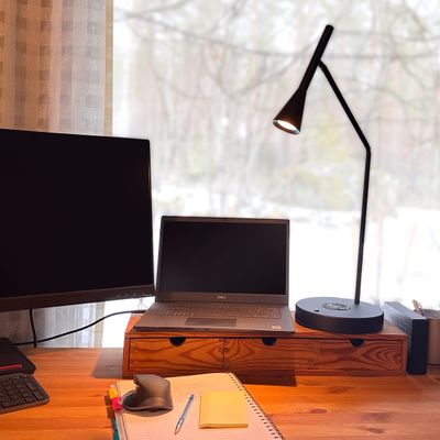 LED skrivbordslampa, nattdukslampa HAIKARA, trådlös laddning, 3.5W, svart