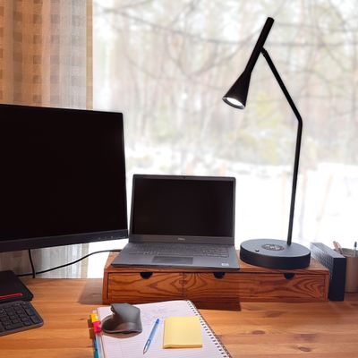 LED skrivbordslampa, nattdukslampa HAIKARA, trådlös laddning, 3.5W, svart