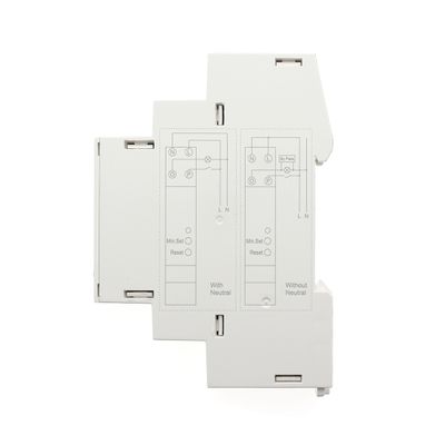 Detaljerat elektriskt kretsbrytardiagram med sektionerna "med neutral" och "utan neutral", med vit bakgrund för installation av LED-belysning.