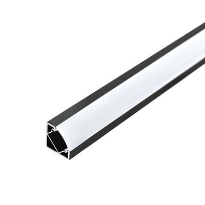 Aluminiumprofil för LED-list 2000x18x18mm, utanpåliggande, 45-vinkel, svart