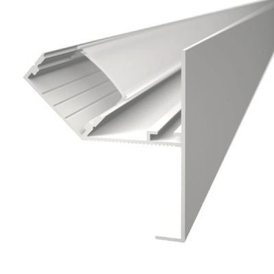Vit aluminiumprofil för ledlist på kanten av gipsskiva, 2000x30x40mm, för indirekt belysning