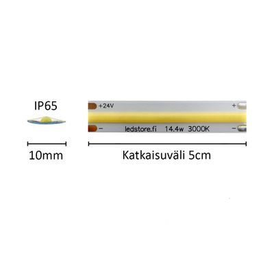 1cm LED strip SOLO, 3000K, 24V, 14,4W/m, IP65, CRI92 1cm LED strip SOLO, 3000K, 24V, 14,4W/m, IP65, CRI92