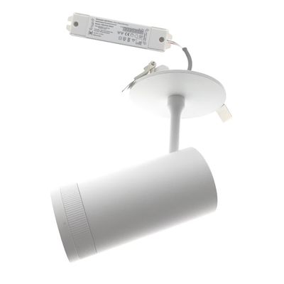 Vit Focus infälld och Zigbee-transformator från sidan