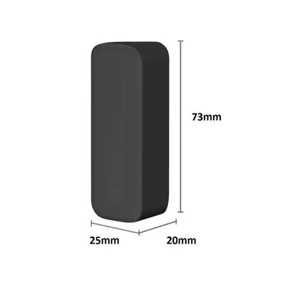 LED-dimmer, vit rektangel, rundade kanter, mått 73x25x20 mm, bakgrund.