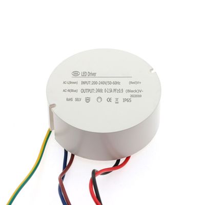 LED-strömförsörjning 24V, 60W, för led-lister, IP65, HUNGRY 80mm