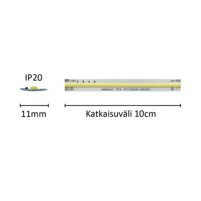 LED-remsa som kan beställas efter mått SOLO TUNNELMA, CCT, 36 V, 7,2 W/m, IP20, CRI92