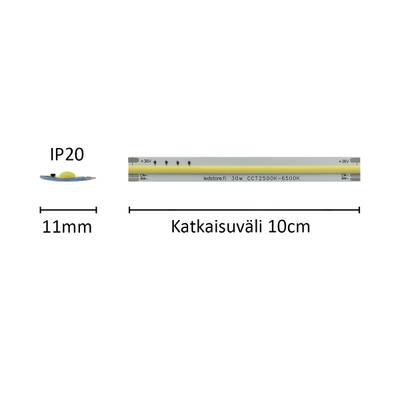 LED-remsa efter mått SOLO TUNNELMA, CCT, 36 V, 30 W/m, IP20, CRI92