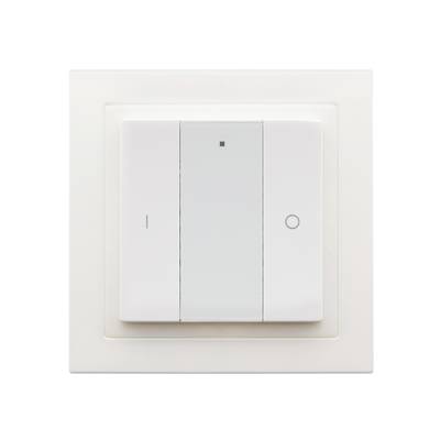 Vit väggplatta i plast för installation av LED-ljusströmbrytare, uttag mittsektion, fyrkantig design