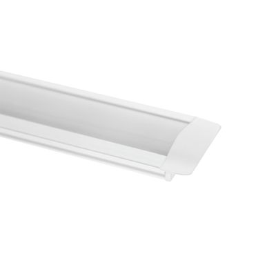 Aluminiumprofil för LED-remsa 2000x25x8 mm, infällbar, mattvit