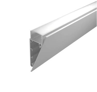 1cm Platt vit aluminiumprofil för led-remsa vägg, 2000x55x24mm, för indirekt belysning