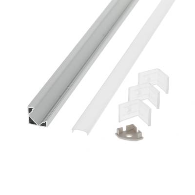 Paket med LED-belysningskanal i aluminium, diffusorhölje, monteringsfästen, ändlock för optimal ljusfördelning.