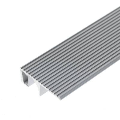 LED aluminiumprofil T-formad, silverfärgad, reflektor för LED-list, vit bakgrund