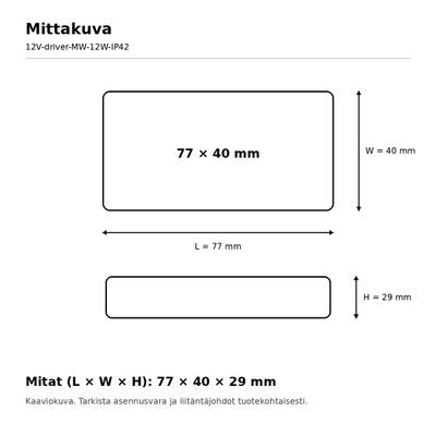 LED-transformator, 24 V, 12 W, Mean Well, IP42
