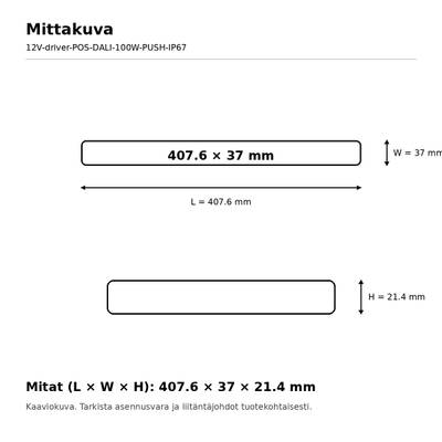 LED-transformator, 12 V, 100 W, POS, DALI DT6 / PUSH-DIM, IP67