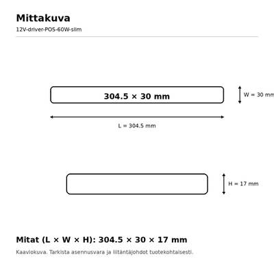 LED-transformator, 12 V, 60 W, POS, IP20