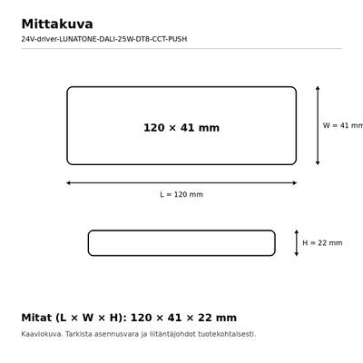LED-transformator, 24 V, 25 W, Lunatone, DALI-2 DT8 CCT / SwitchDim2, IP20