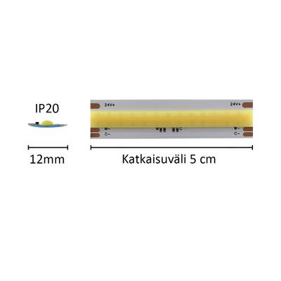 1 cm LED strip SOLO TUNNELMA, CCT,24V, 14,4W/m, IP20, CRI91