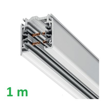 1 m Kontaktskena - XTS 4100-3, 3-fasskena, utanpåliggande, VIT