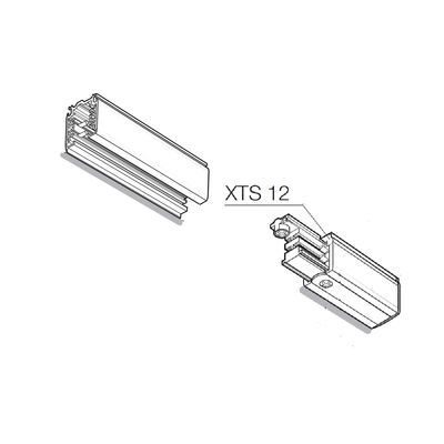 Teknisk bild av två "XTS 12"-komponenter som visar tvärsnittsvyer och detaljerade interna strukturer för LED-belysningsapplikationer.