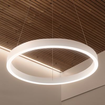 LED hänglampa - HOOP 80cm, ned + upp belysning, CCT justerbar, Vit
