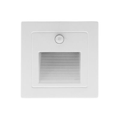 LED WANDERER, infälld väggarmatur med skymnings- och rörelsesensor, 230V, 3W, 3000K, IP55