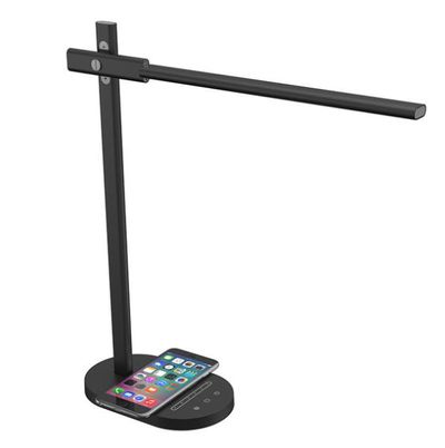 LED skrivbordslampa, nattdukslampa KURKI, trådlös laddning, 9W, grå