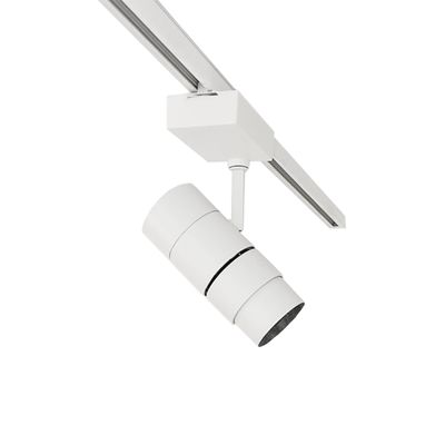 Alternative text: 'Elegant vit cylindrisk skenarmatur för takskena, perfekt för moderna LED-belysningslösningar i hemmet eller på kontoret.