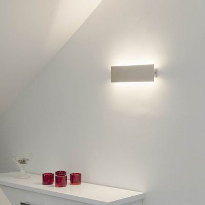 LED väggarmatur - STRAIGHT 300, IP44, borstad aluminium, 6,5W, 3000K