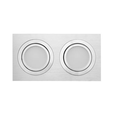 LED-strålkastare - DUBBEL KANT, IP44, dimbar och riktbar 2x9W, borstad aluminium, CRI97, 3000K
