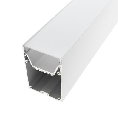 Aluminiumprofil för LED-remsa - HÄNGANDE 55x75mm, 3m, med kabel, mattvit