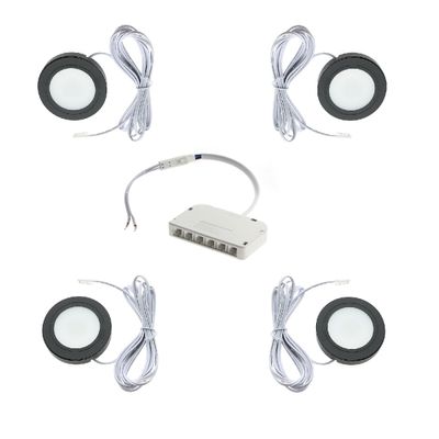 Vägglampa set, LUMO 4x1W, dimbar, IP44