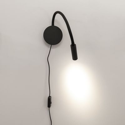 LED väggfäste NIGHT LOOP, nattlampa och läslampa, svart 3W, 3000K