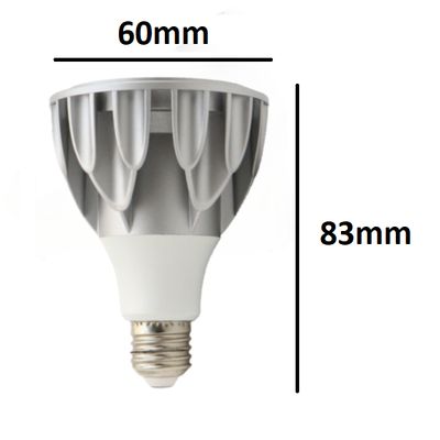 SEO-vänlig alternativ text: "60mm x 83mm LED-lampa med silverfärgad pendel för effektiv belysning. Perfekt för moderna interiörer. Energibesparande och miljövänlig.