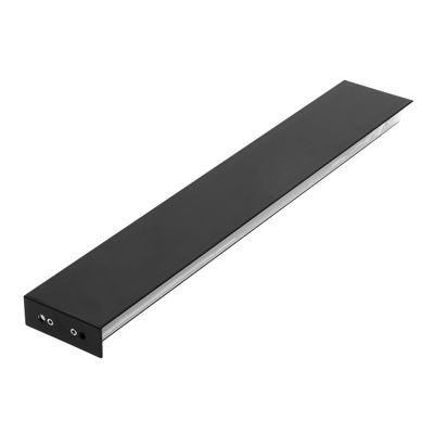 Väggprofil för LED-list, aluminium 2500x17x49mm i två riktningar, svart.