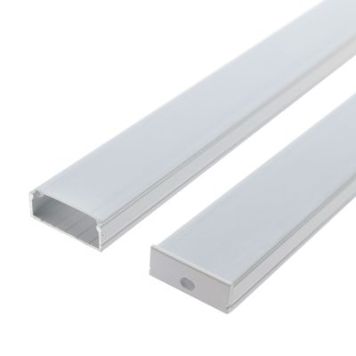 Rektangulär aluminiumprofil för LED-remsa 3m, ytmontage, matt vit