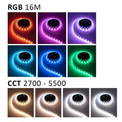 LED-lamporna har RGB 16M-färger och en justerbar CCT mellan 2700-5500, vilket ger en rad olika ljusstyrkor för anpassningsbar belysning.