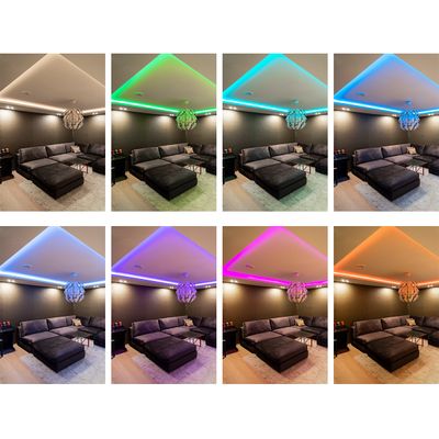 RGB+W LED-remsa för skapande av stämning - 5 meter KAMELEONTTI SOLO, komplett LED-remsesats med fjärrkontroll.