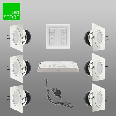 SQ033 CCT Led ljus 6 st SET med trådlös kontroll