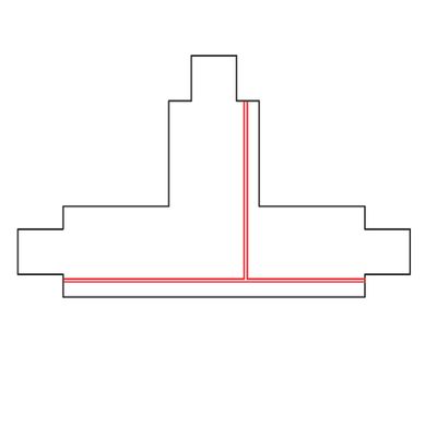 T-stycke - XTS 36-2 SVART