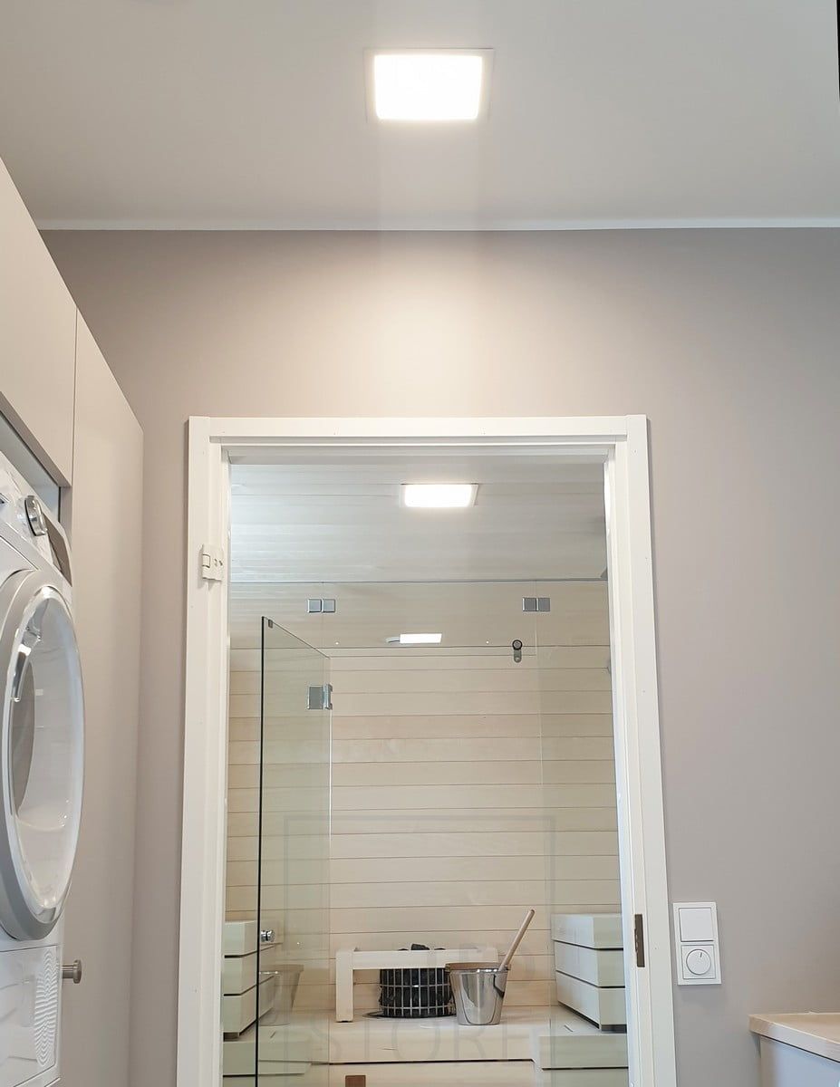 Bostadsmässan 2020: 200x200 ledpanel i taket. Ledstore.fi
