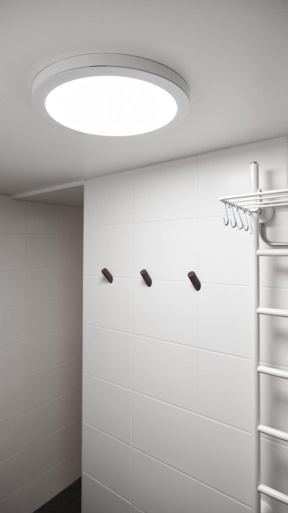 Grön bakgrund med vita kvadratiska konturer och "LED STORE" i feta vita bokstäver som lyfter fram energieffektiva belysningslösningar.