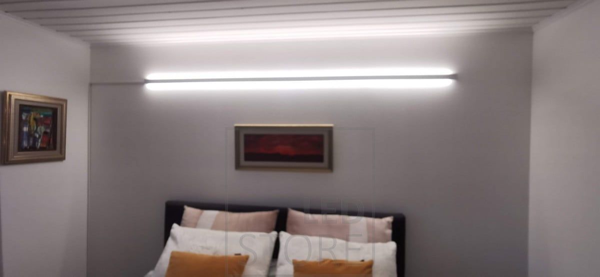 INDIRECT 2 dubbelriktad LED-profil i sovrummet. Ledstore.fi