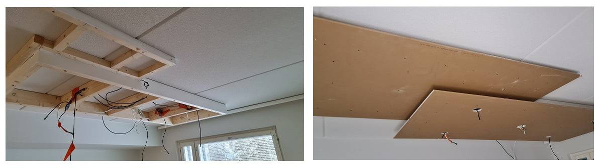 Skapa indirekt ljus i taket - måla och montera downlight-ramen
